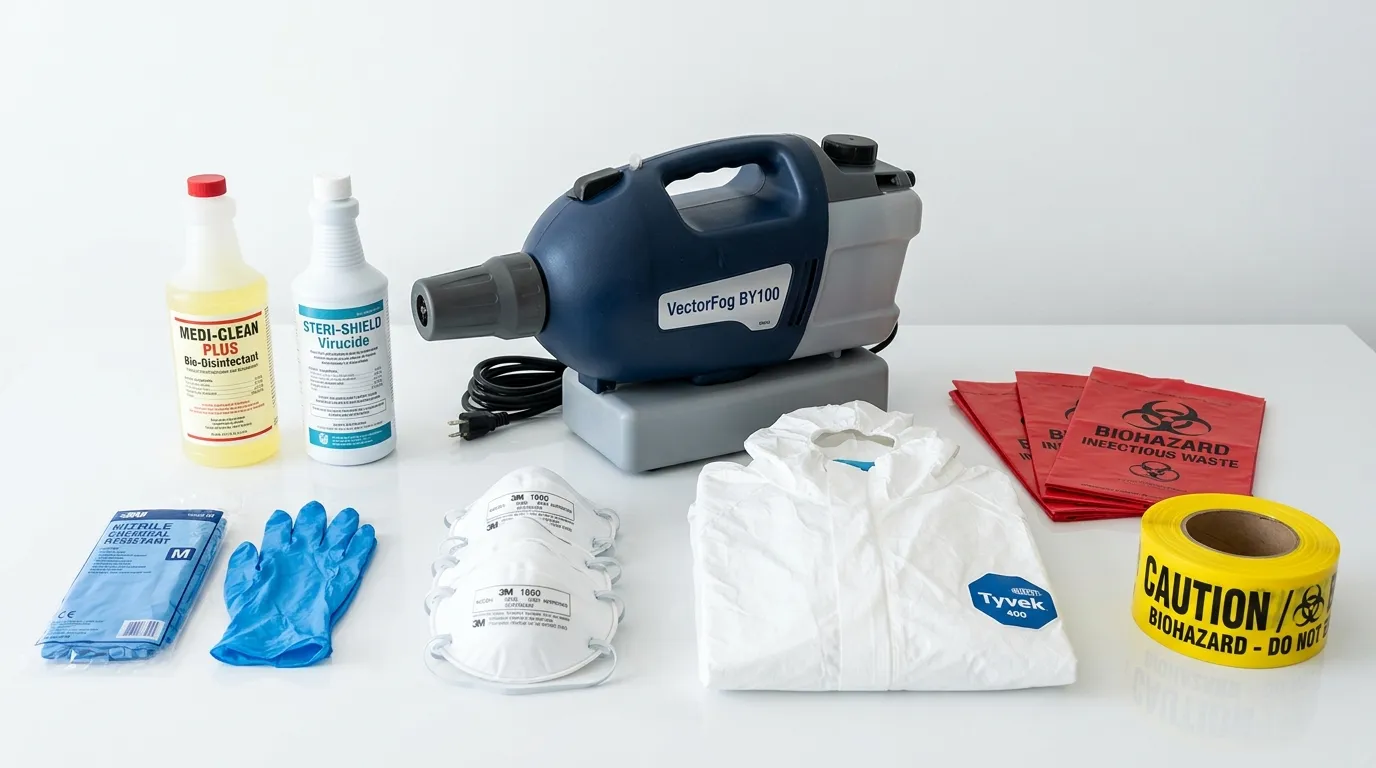 Professional biohazard remediation crew working in Waltham